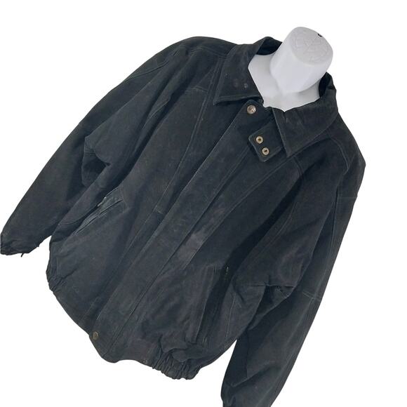 Santa Fe Other - SANTA FE OUTBACK! LUXE BLACK GENUINE SUEDE LEATHER BOMBER STYLE JACKET! SZ XL